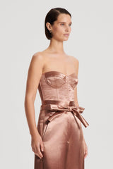 Tops | Women Scanlan Theodore FRENCH SATIN BUSTIER Cinnamon