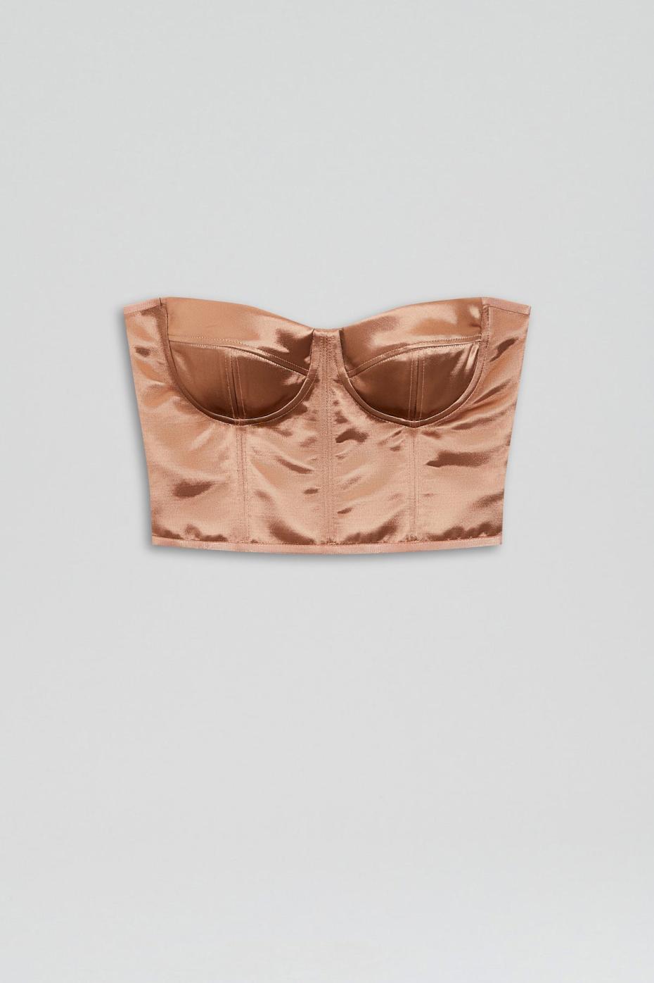 Tops | Women Scanlan Theodore FRENCH SATIN BUSTIER Cinnamon