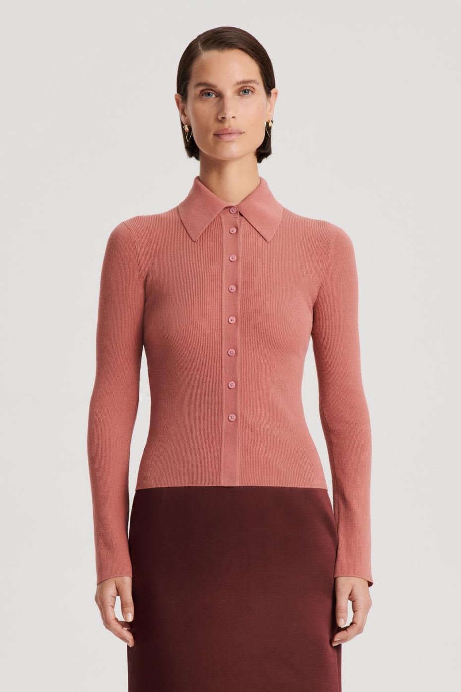 Tops | Women Scanlan Theodore KNIT SHIRT Blush