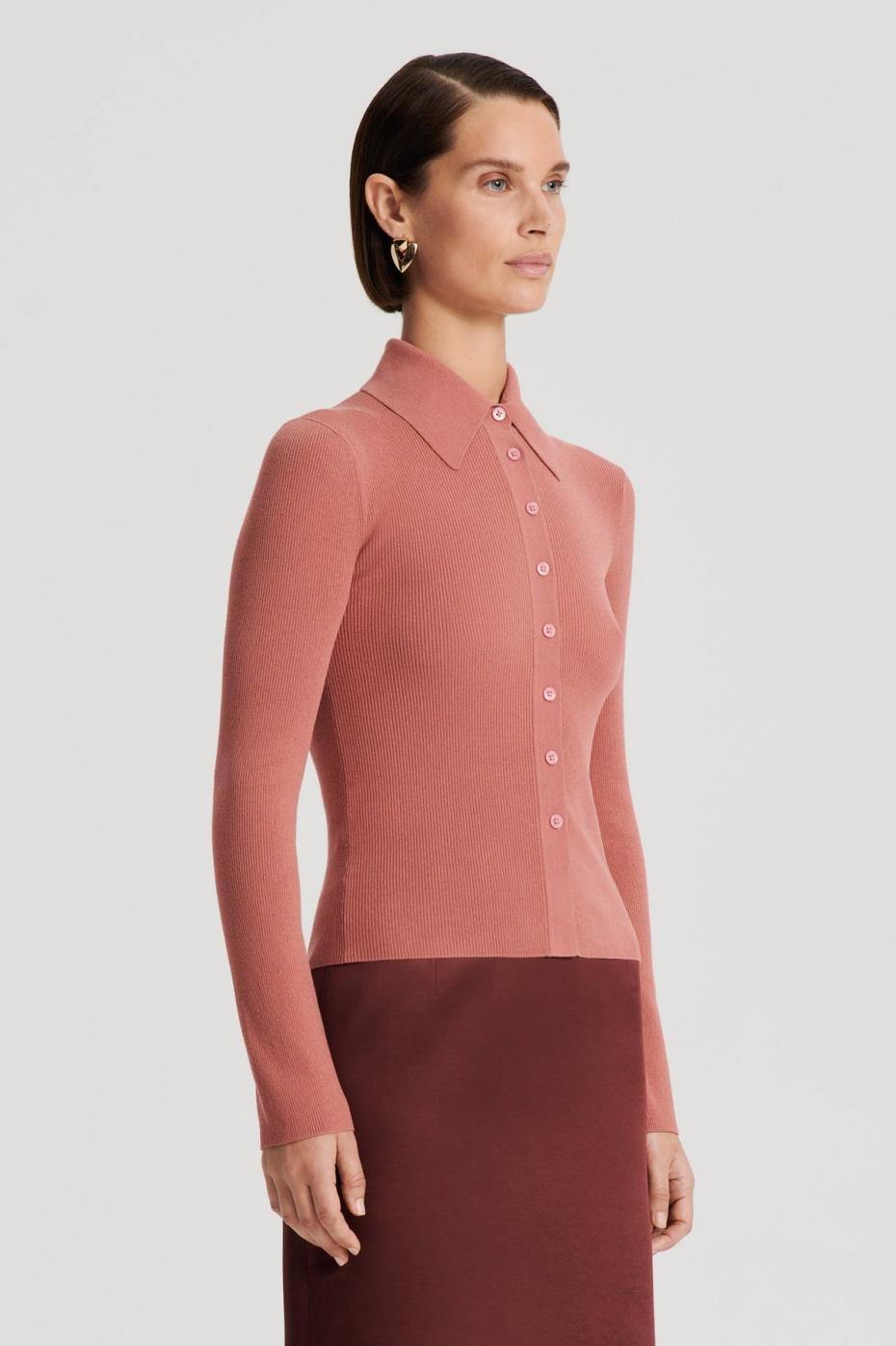 Tops | Women Scanlan Theodore KNIT SHIRT Blush