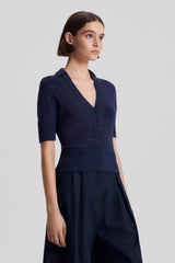 Tops | Women Scanlan Theodore LINEN SLIM FIT SHIRT Navy