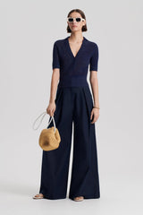 Tops | Women Scanlan Theodore LINEN SLIM FIT SHIRT Navy