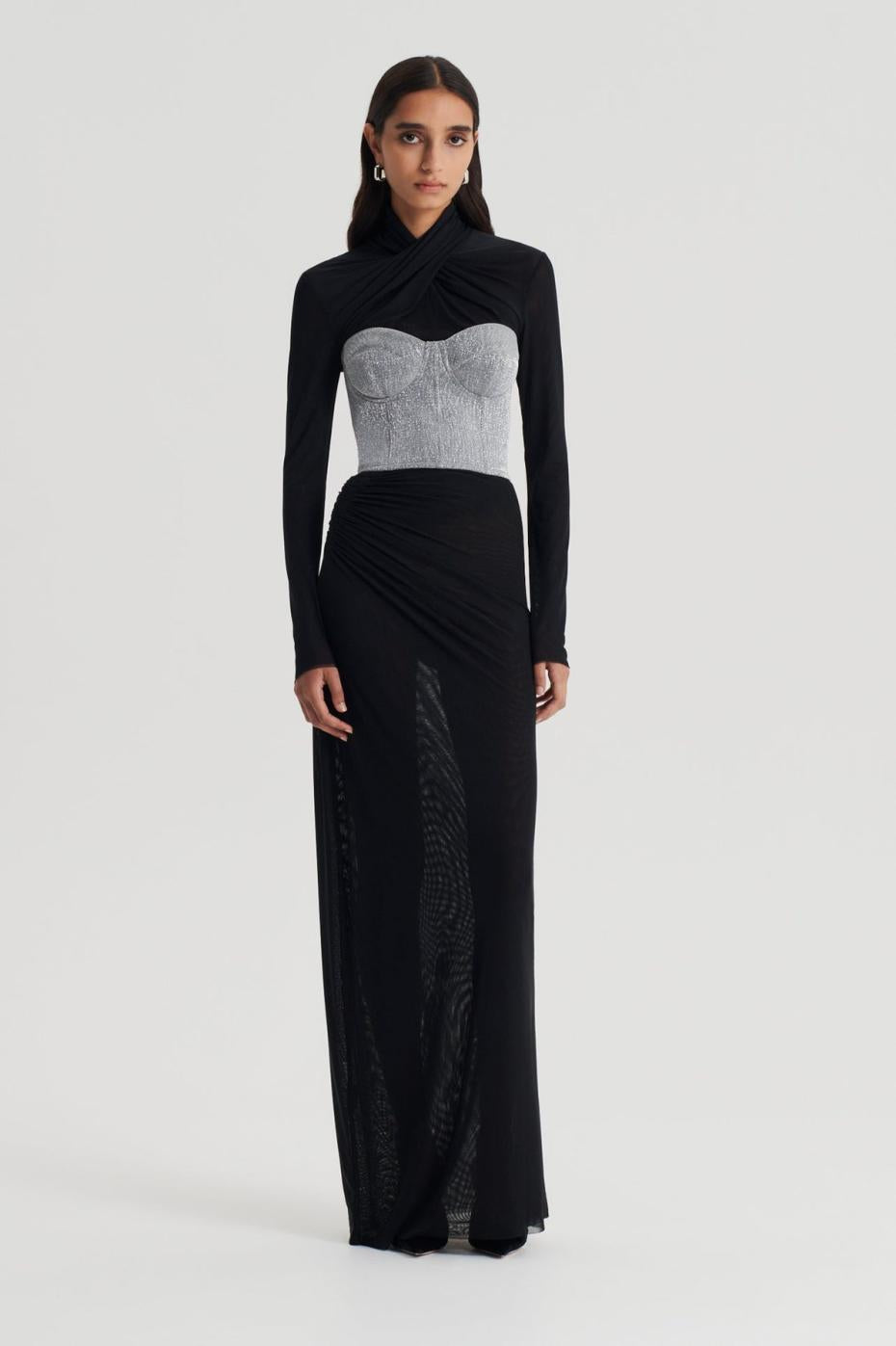 Tops | Women Scanlan Theodore MESH TURBAN TWIST TOP Black