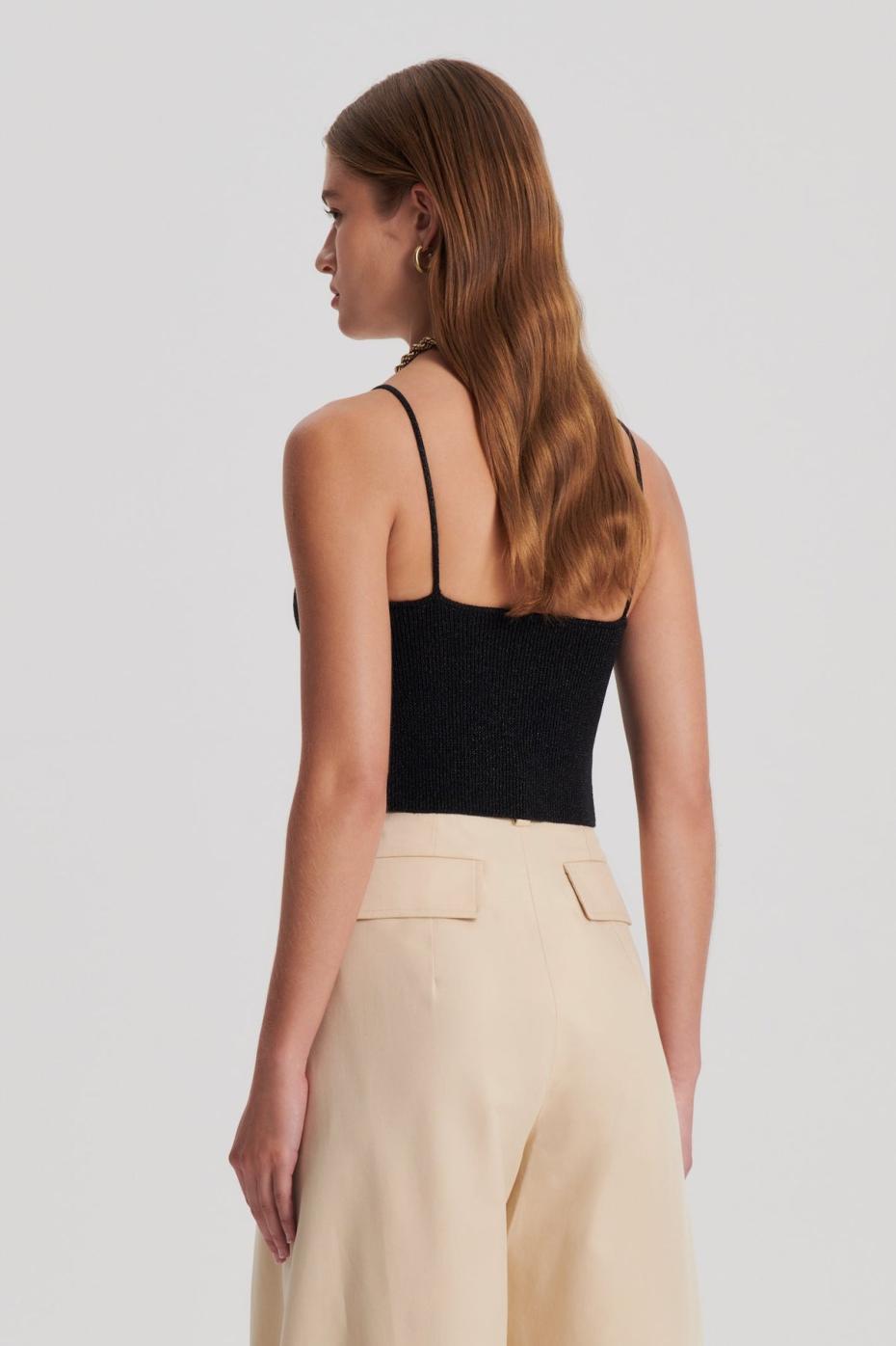 Tops | Women Scanlan Theodore METALLIC KNIT CAMISOLE Black