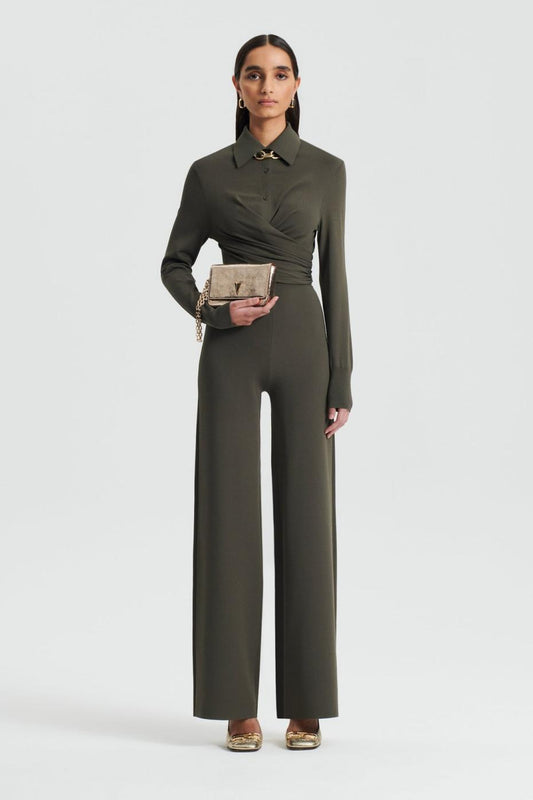 Tops | Women Scanlan Theodore MICRO CREPE WRAP SHIRT Safari