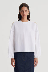 Tops | Women Scanlan Theodore PARACHUTE COTTON BUCKLE TOP White