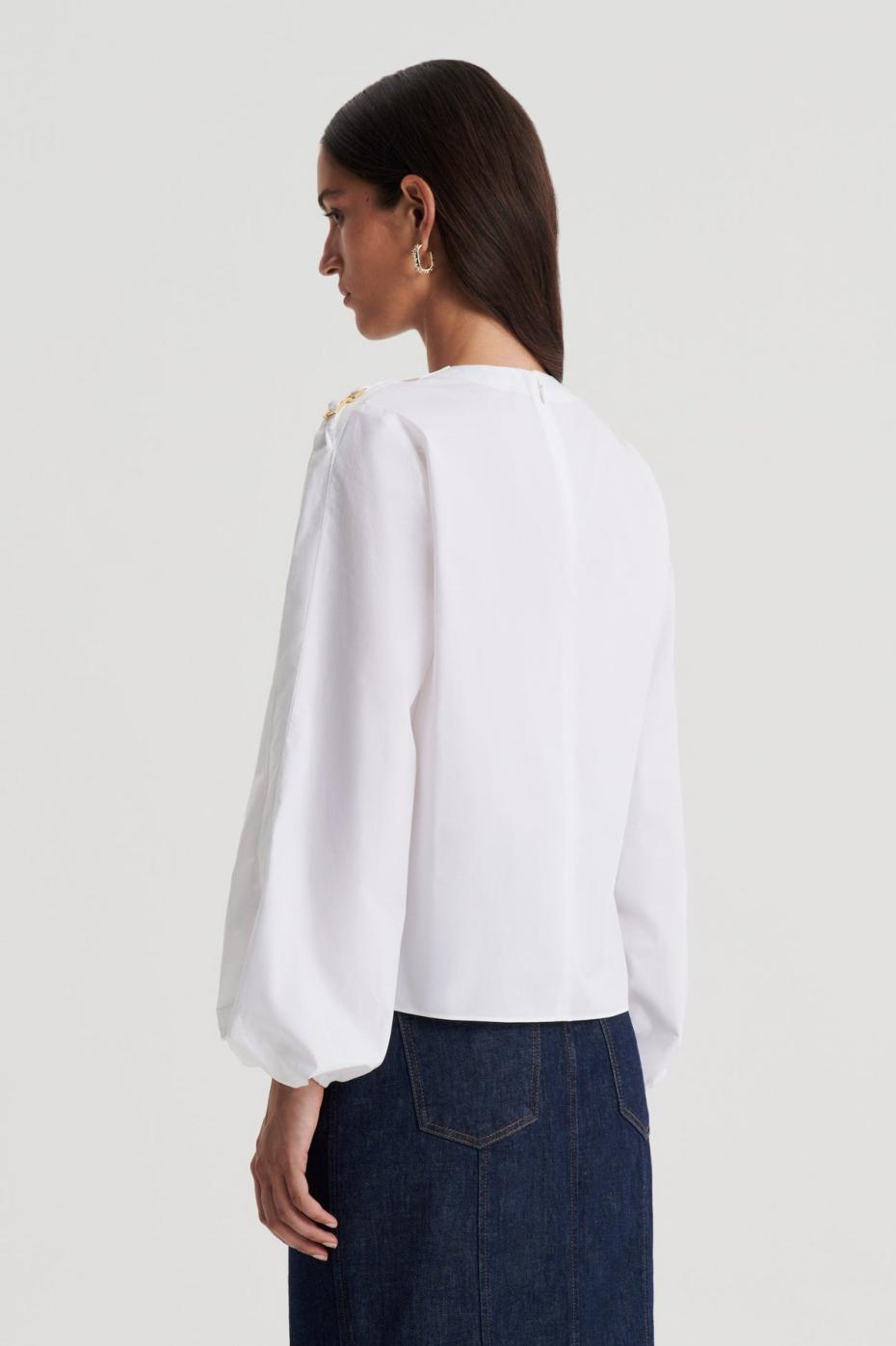 Tops | Women Scanlan Theodore PARACHUTE COTTON BUCKLE TOP White