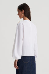 Tops | Women Scanlan Theodore PARACHUTE COTTON BUCKLE TOP White