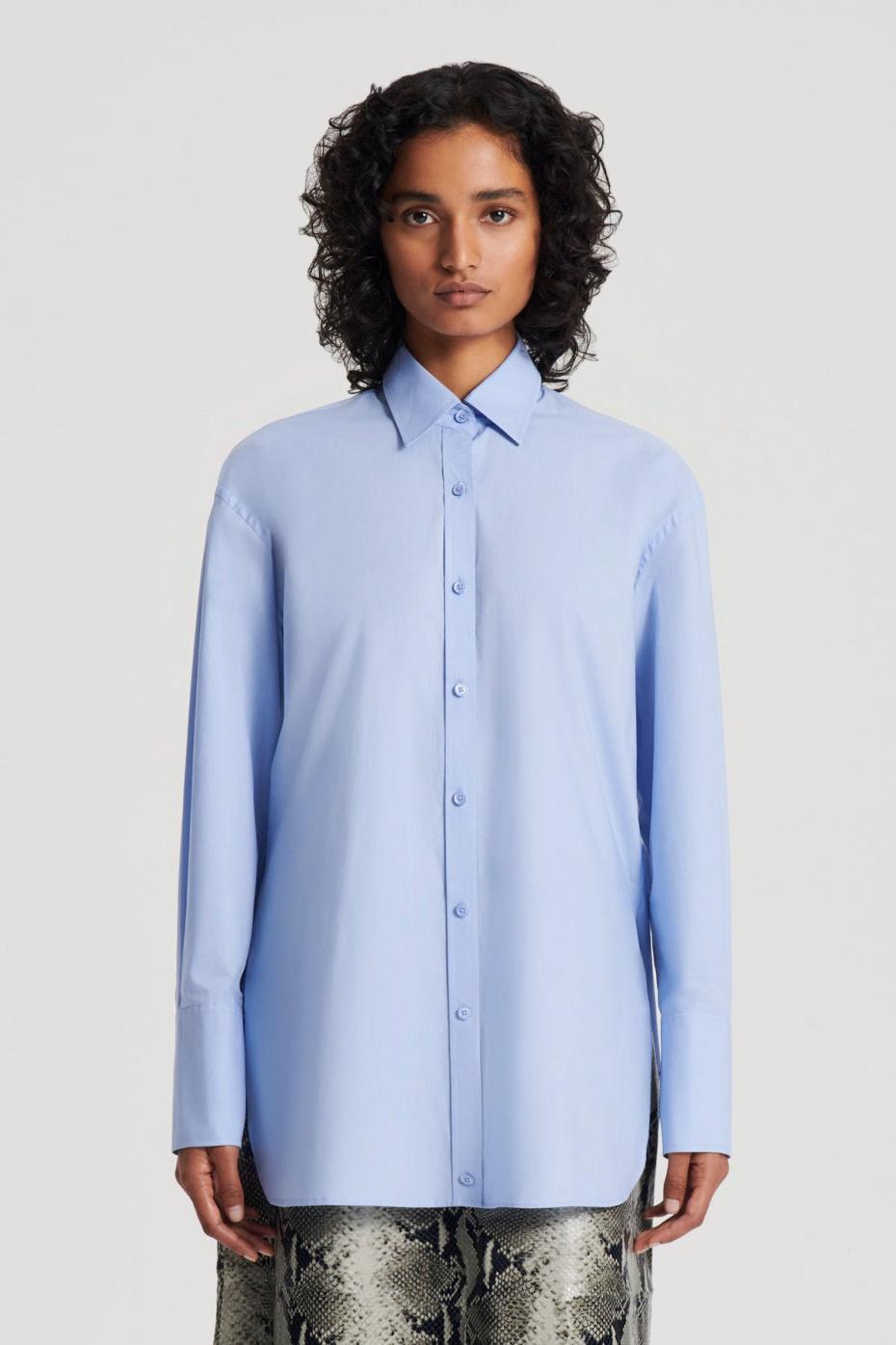 Tops | Women Scanlan Theodore PARACHUTE COTTON SHIRT Cornflower