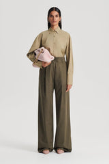 Tops | Women Scanlan Theodore PARACHUTE COTTON SHIRT Khaki