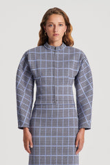 Tops | Women Scanlan Theodore PLAID SCUBA TOP Cobalt