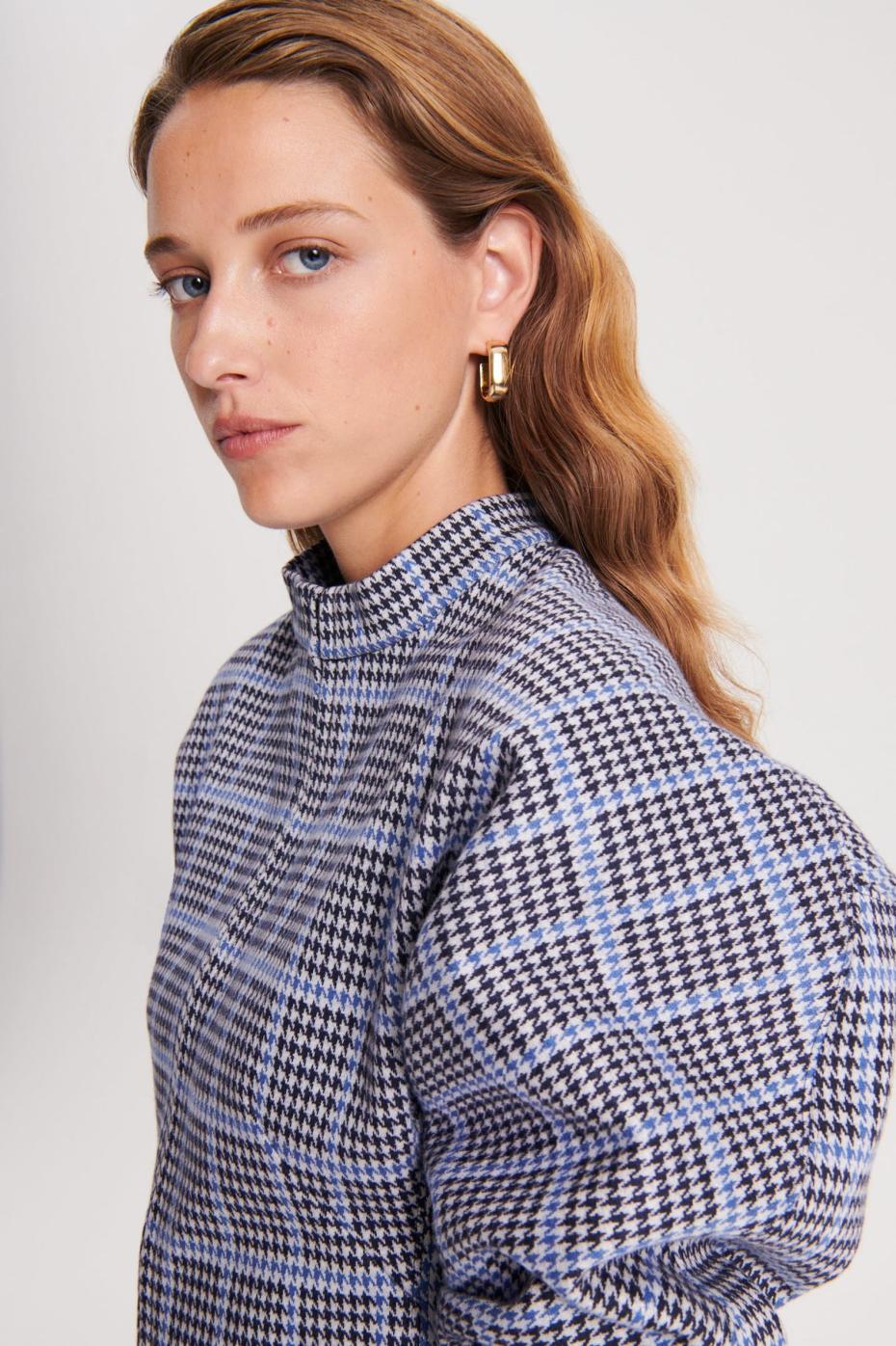 Tops | Women Scanlan Theodore PLAID SCUBA TOP Cobalt