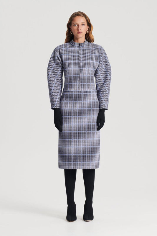 Tops | Women Scanlan Theodore PLAID SCUBA TOP Cobalt