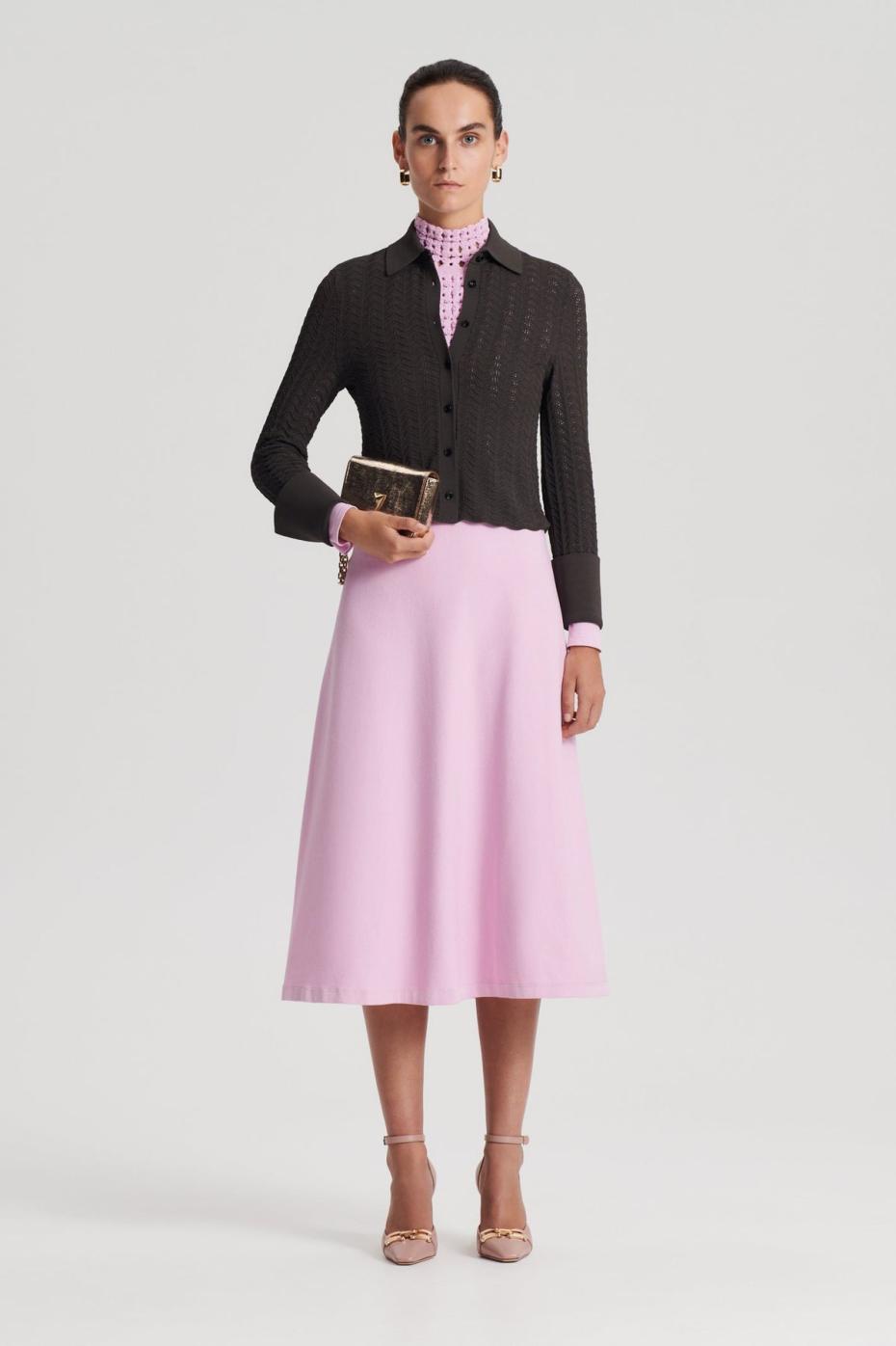 Tops | Women Scanlan Theodore PLEAT LACE LS SHIRT Jungle