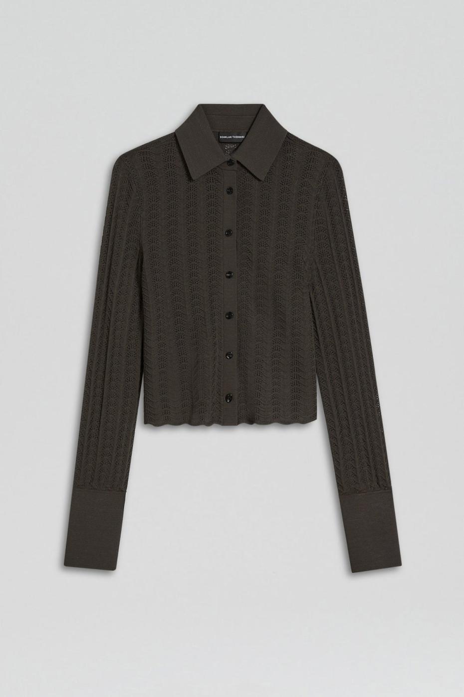 Tops | Women Scanlan Theodore PLEAT LACE LS SHIRT Jungle