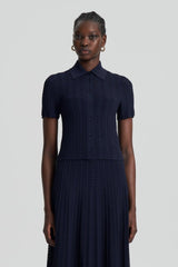 Tops | Women Scanlan Theodore PLEAT LACE SHIRT Navy