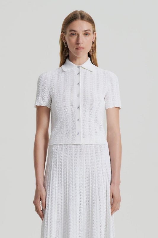 Tops | Women Scanlan Theodore PLEAT LACE SHIRT White