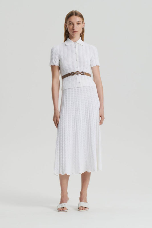 Tops | Women Scanlan Theodore PLEAT LACE SHIRT White