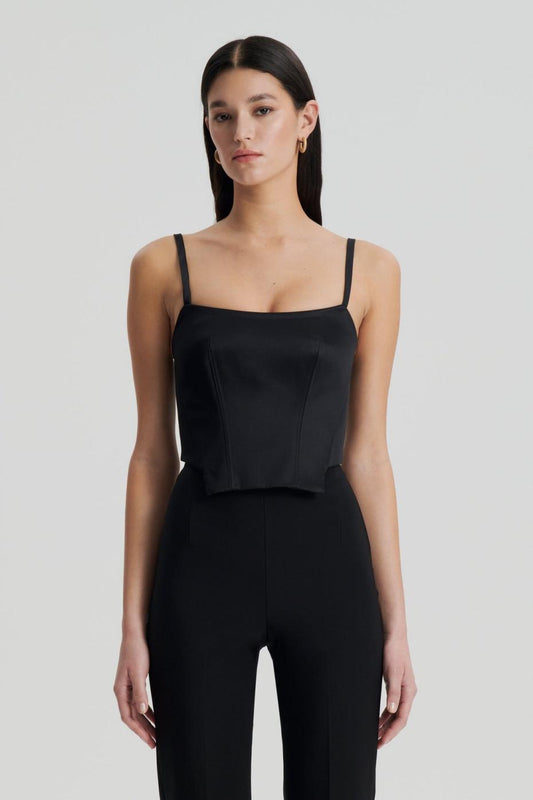 Tops | Women Scanlan Theodore SATIN BUSTIER Black