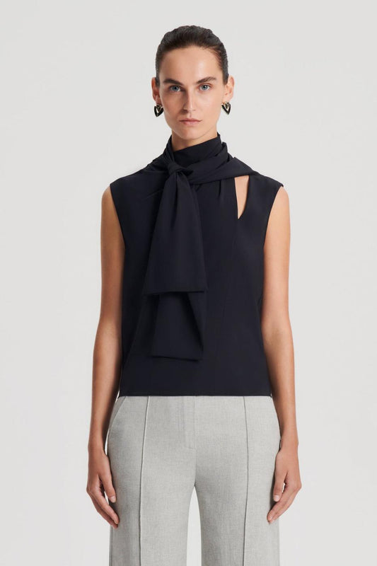 Tops | Women Scanlan Theodore SILK CRAVAT TANK Navy