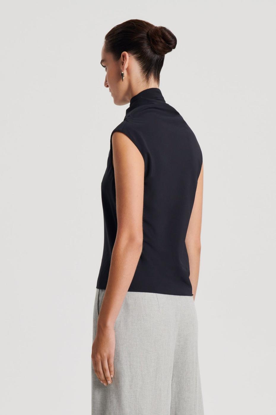 Tops | Women Scanlan Theodore SILK CRAVAT TANK Navy