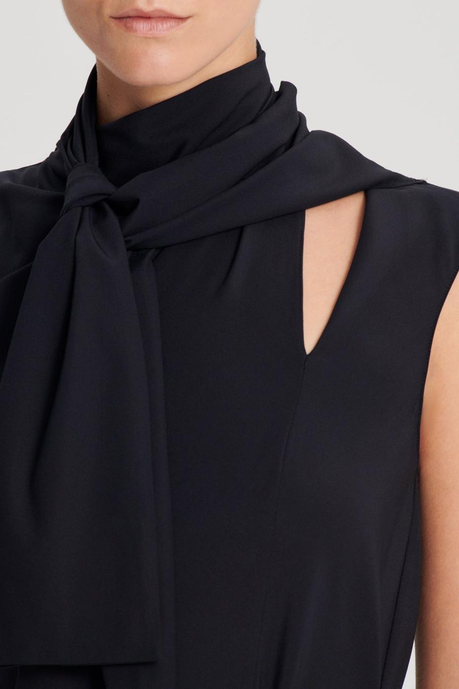 Tops | Women Scanlan Theodore SILK CRAVAT TANK Navy