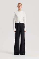 Tops | Women Scanlan Theodore SILK SATIN DRAPED TOP Creme