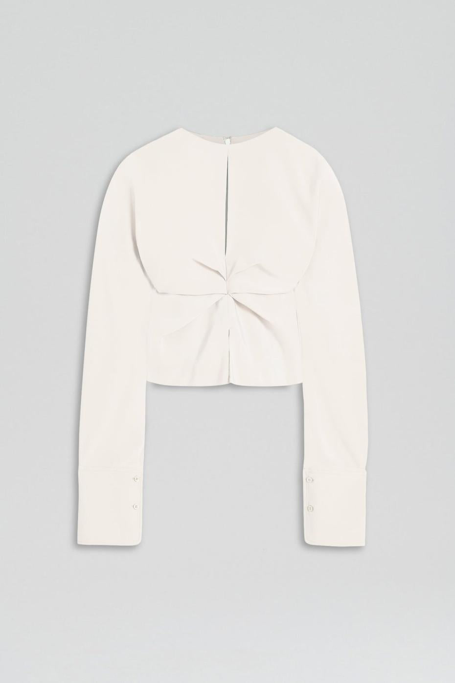 Tops | Women Scanlan Theodore SILK SATIN DRAPED TOP Creme