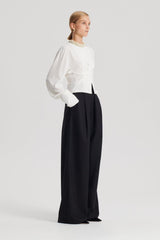 Tops | Women Scanlan Theodore SILK SATIN DRAPED TOP Creme