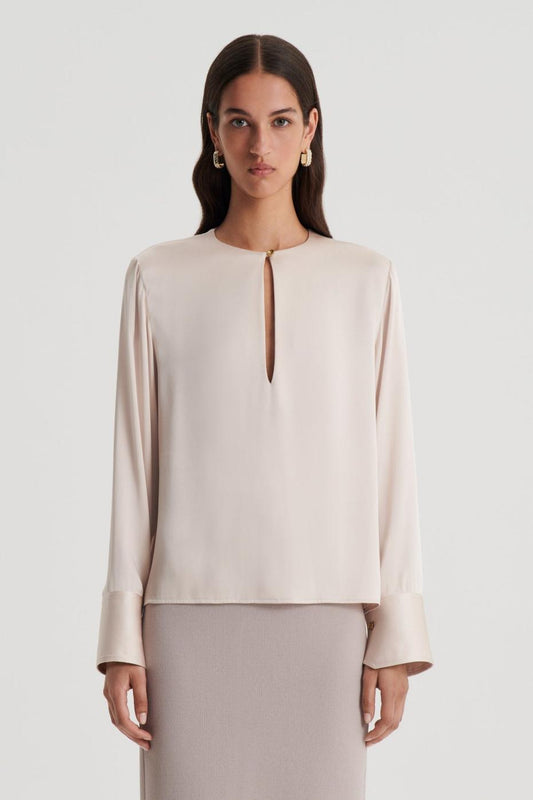 Tops | Women Scanlan Theodore SILK SATIN TOP Mink