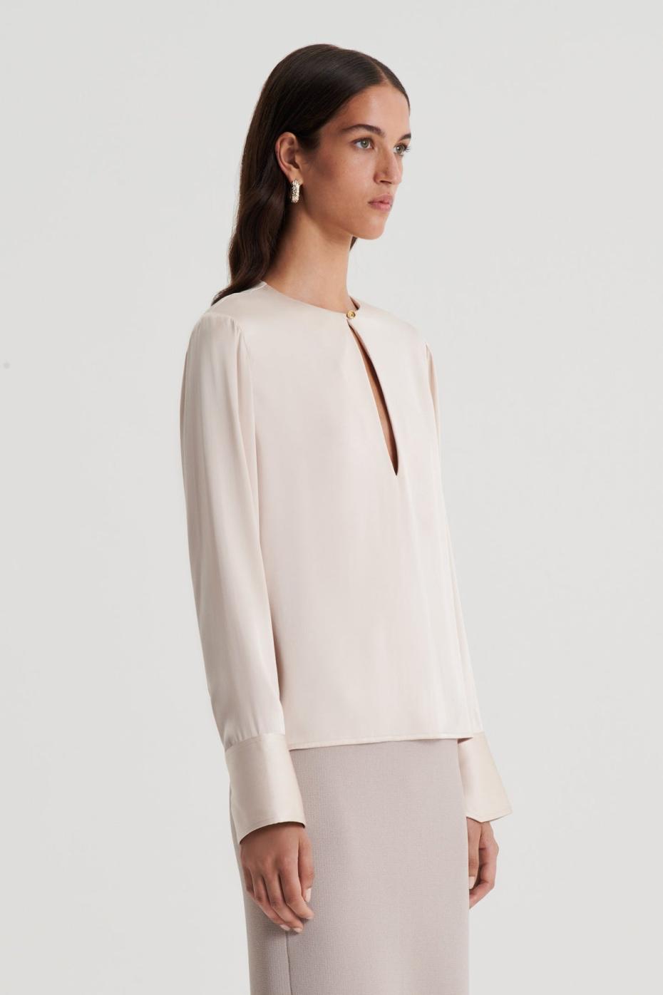 Tops | Women Scanlan Theodore SILK SATIN TOP Mink