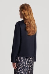 Tops | Women Scanlan Theodore SILK SATIN TOP Navy