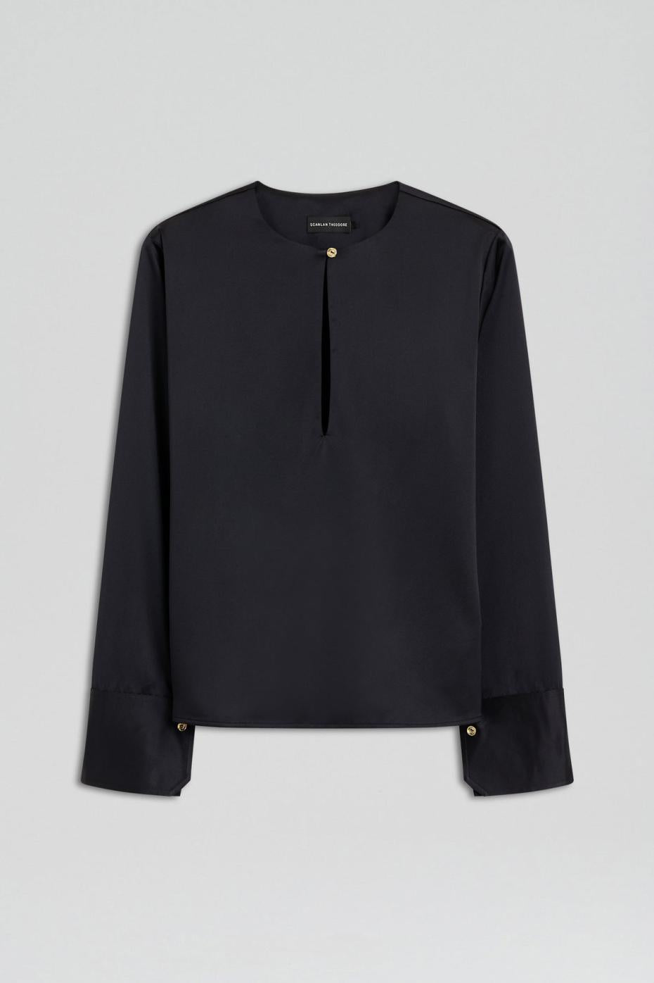 Tops | Women Scanlan Theodore SILK SATIN TOP Navy