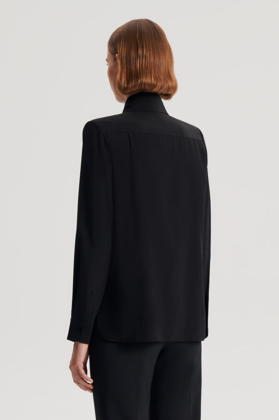 Tops | Women Scanlan Theodore SILK SHOULDER PAD SHIRT Black