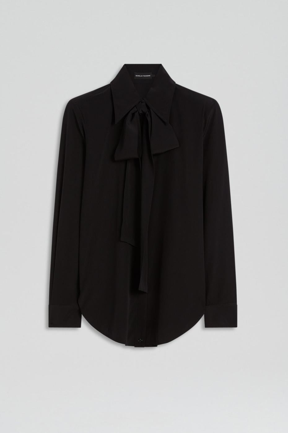 Tops | Women Scanlan Theodore SILK SHOULDER PAD SHIRT Black