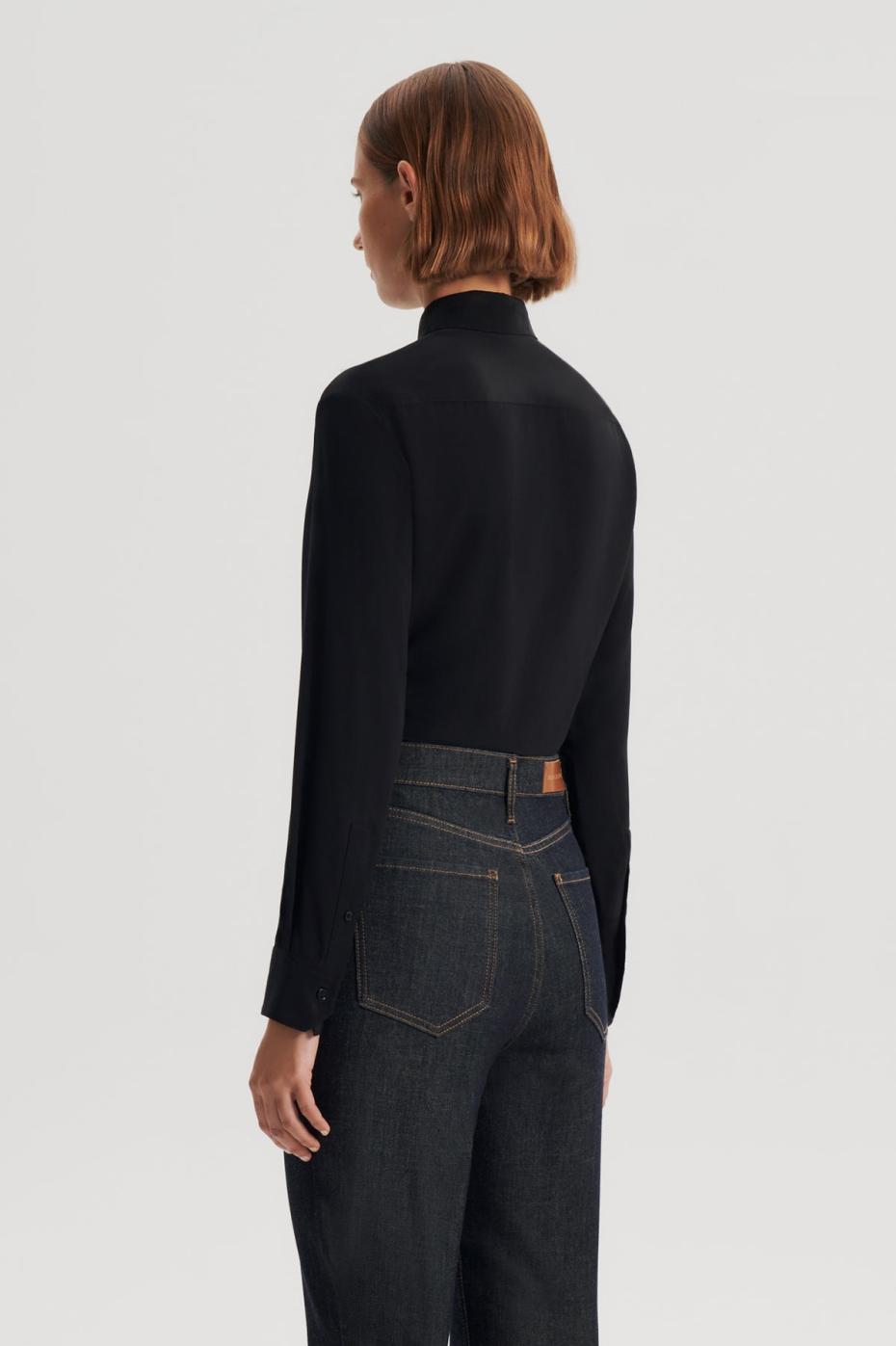 Tops | Women Scanlan Theodore SILK TIE FRONT SHIRT Black