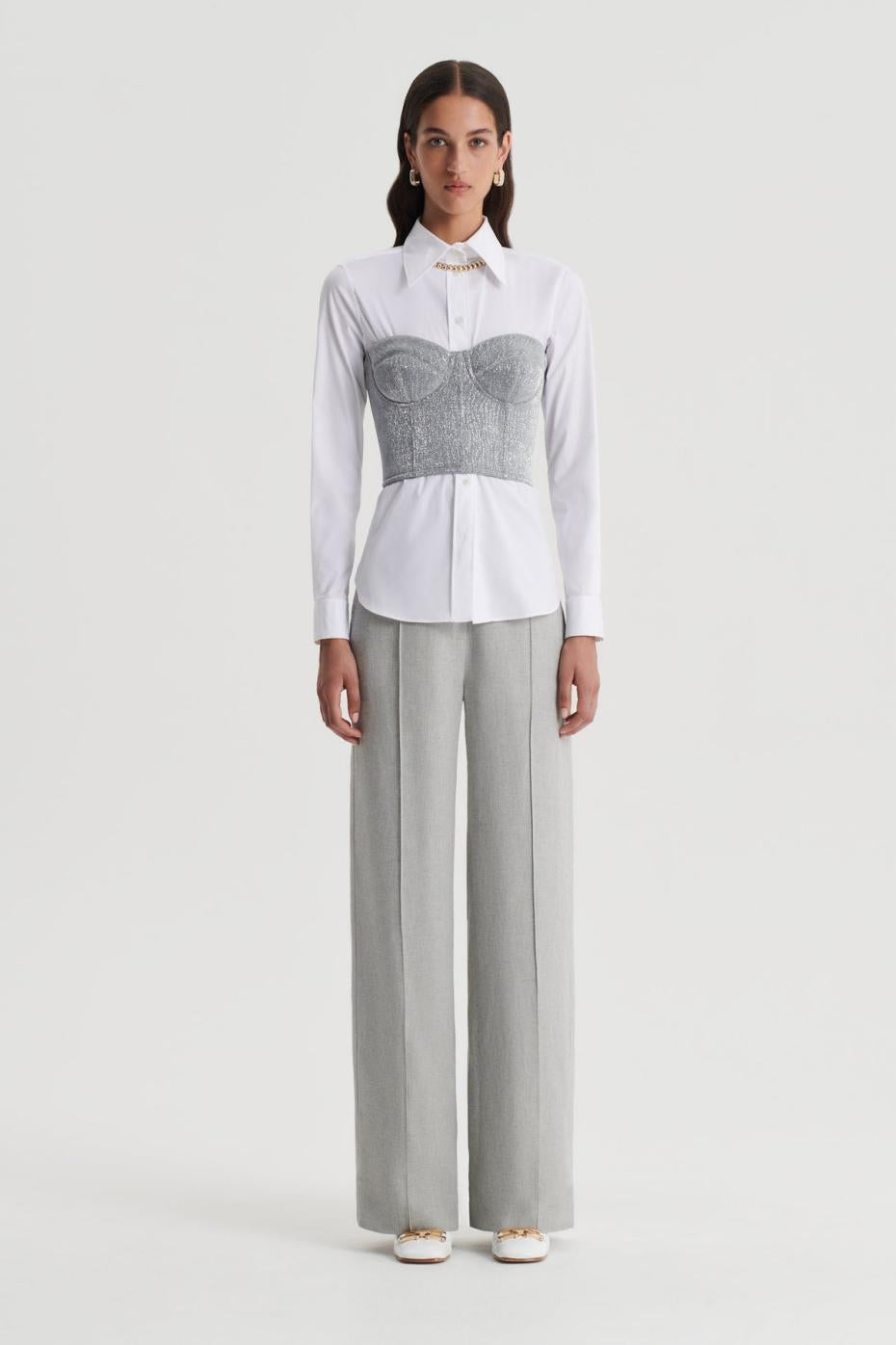 Tops | Women Scanlan Theodore TINSEL BUSTIER Silver