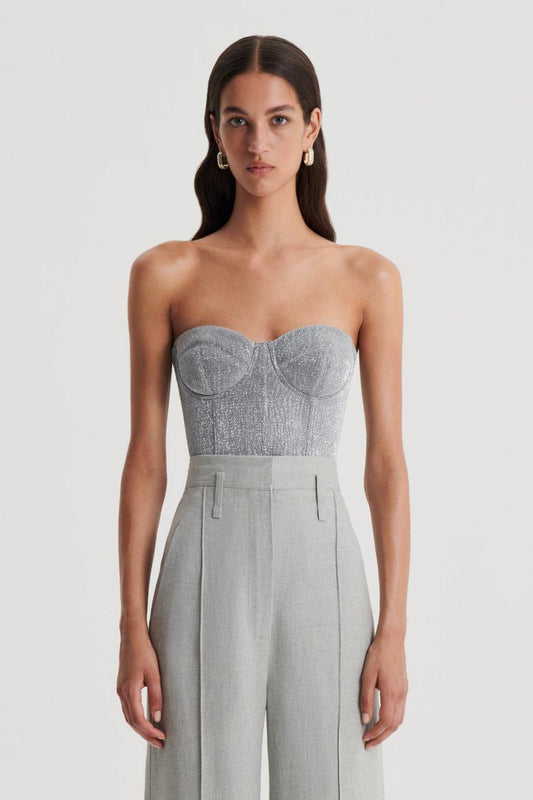 Tops | Women Scanlan Theodore TINSEL BUSTIER Silver