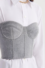 Tops | Women Scanlan Theodore TINSEL BUSTIER Silver