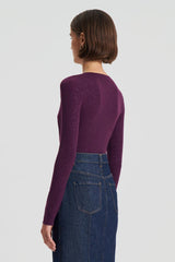Tops | Women Scanlan Theodore TINSEL DRAPE BODYSUIT Aubergine