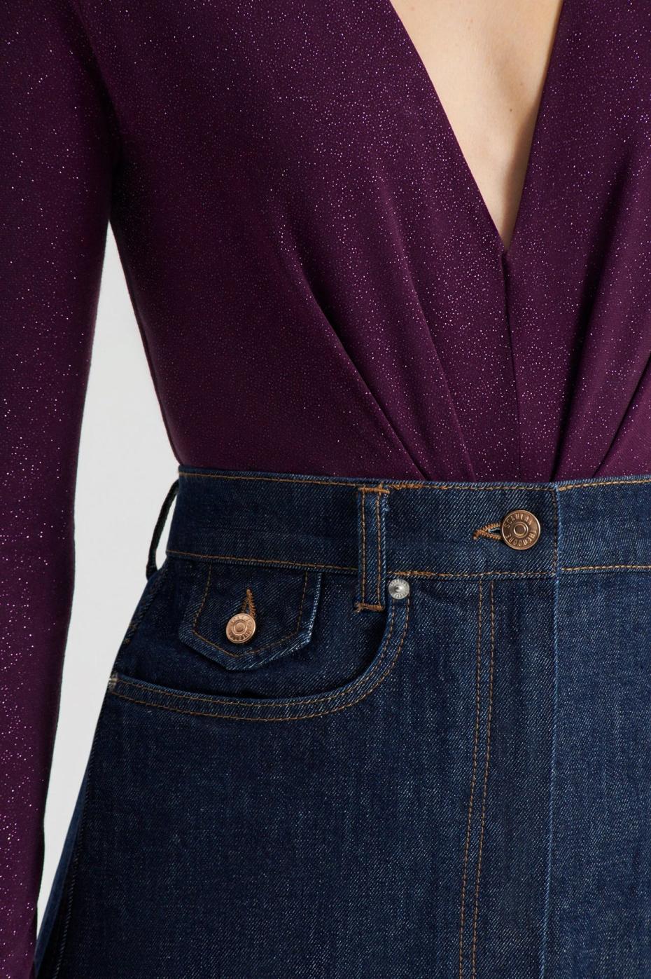 Tops | Women Scanlan Theodore TINSEL DRAPE BODYSUIT Aubergine