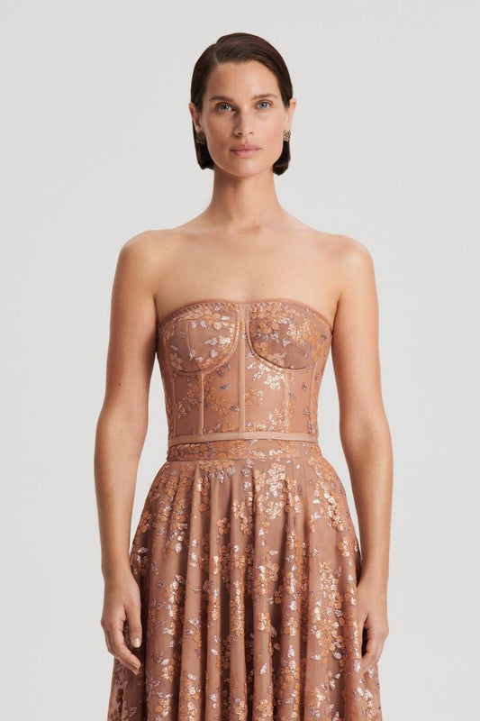 Tops | Women Scanlan Theodore TINSEL FLORAL BUSTIER Spice