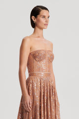 Tops | Women Scanlan Theodore TINSEL FLORAL BUSTIER Spice