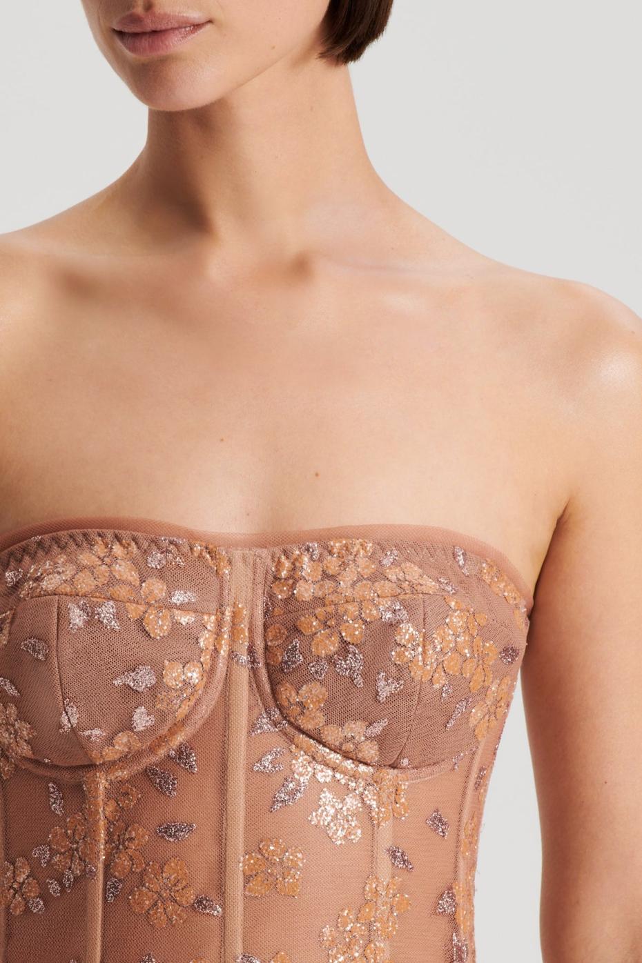 Tops | Women Scanlan Theodore TINSEL FLORAL BUSTIER Spice