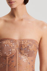 Tops | Women Scanlan Theodore TINSEL FLORAL BUSTIER Spice
