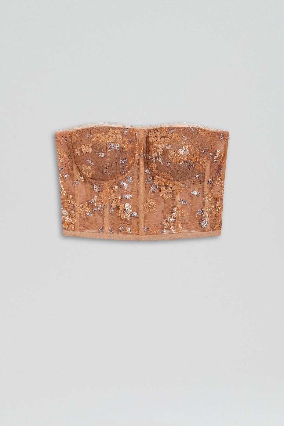 Tops | Women Scanlan Theodore TINSEL FLORAL BUSTIER Spice