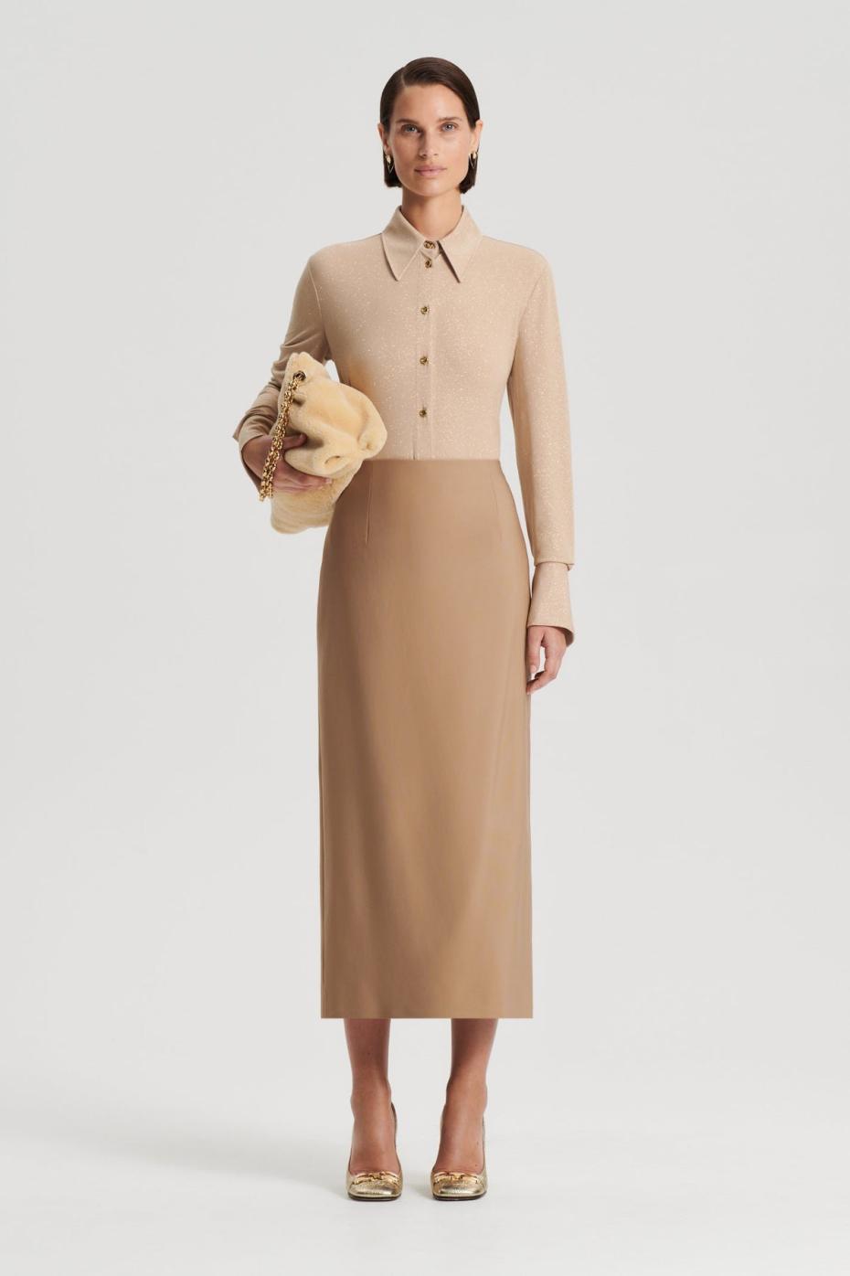 Tops | Women Scanlan Theodore TINSEL SHIRT Champagne