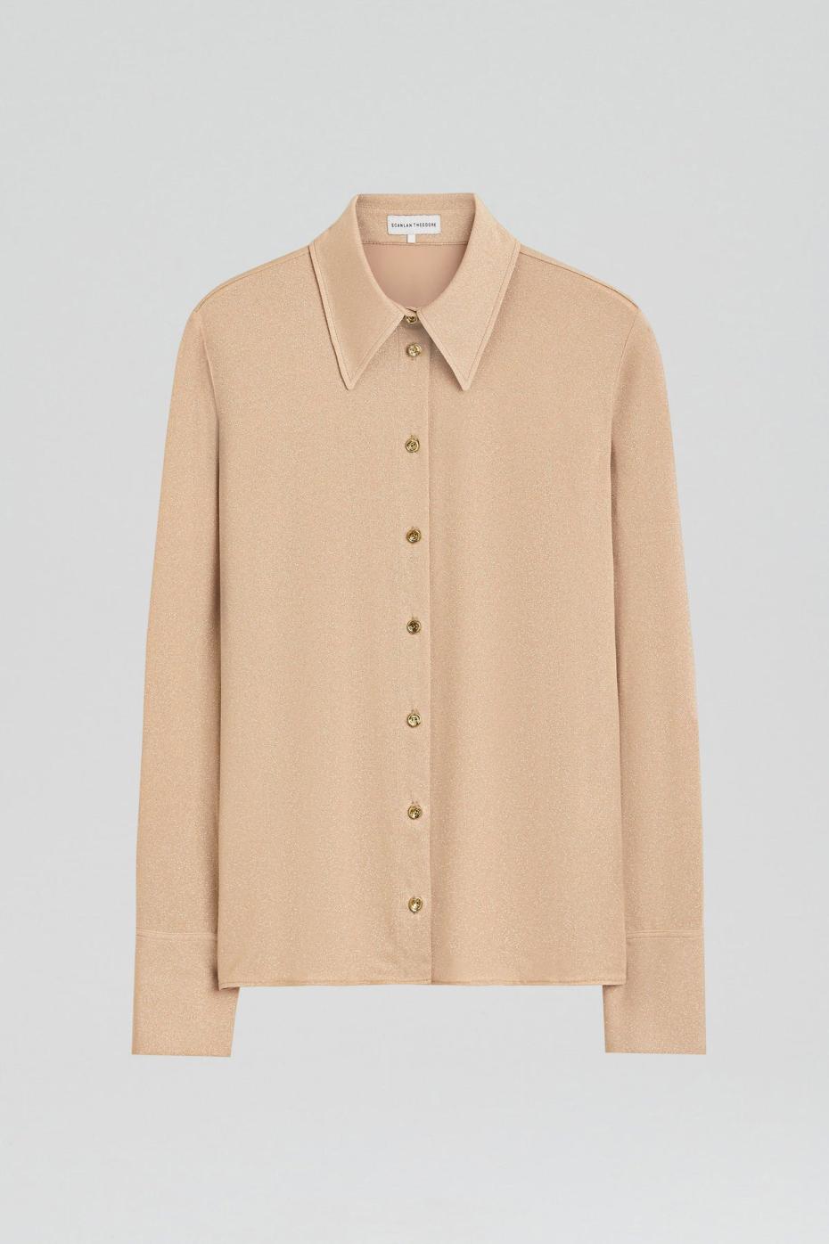 Tops | Women Scanlan Theodore TINSEL SHIRT Champagne