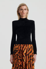 Tops | Women Scanlan Theodore VELVET SHOULDER PAD SWEATER Black