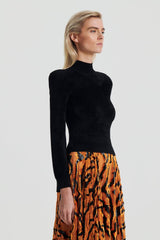 Tops | Women Scanlan Theodore VELVET SHOULDER PAD SWEATER Black